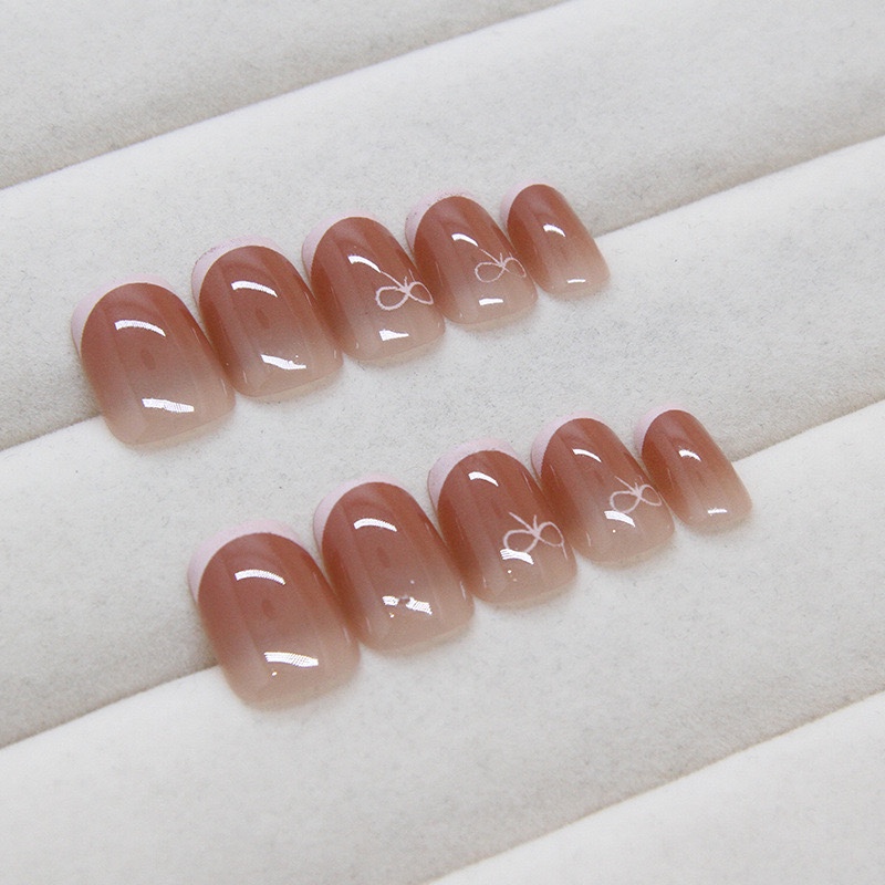 Pink French Tips Short Nails