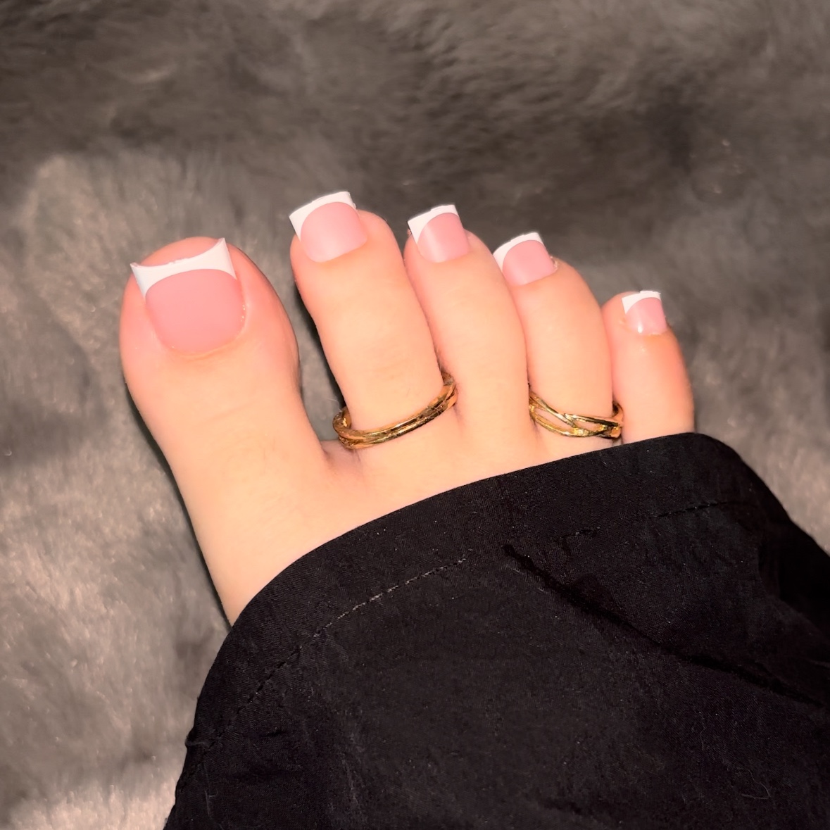 Classic White French Toe Nails