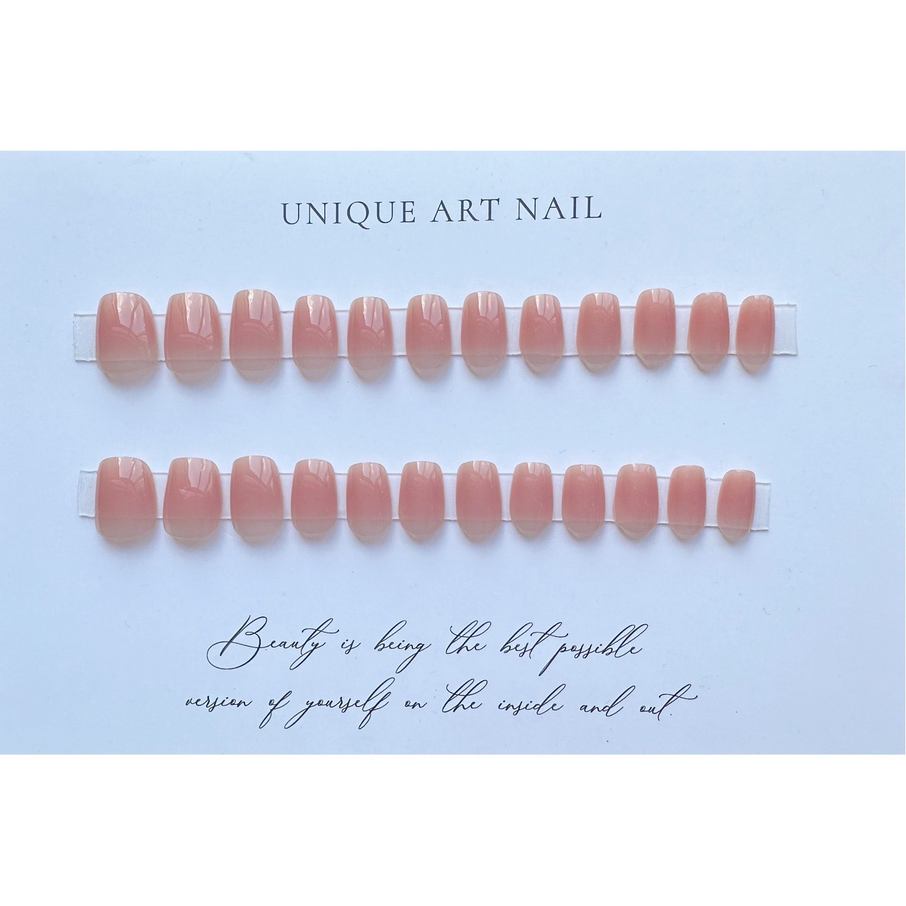 Blushes Square Short Nails