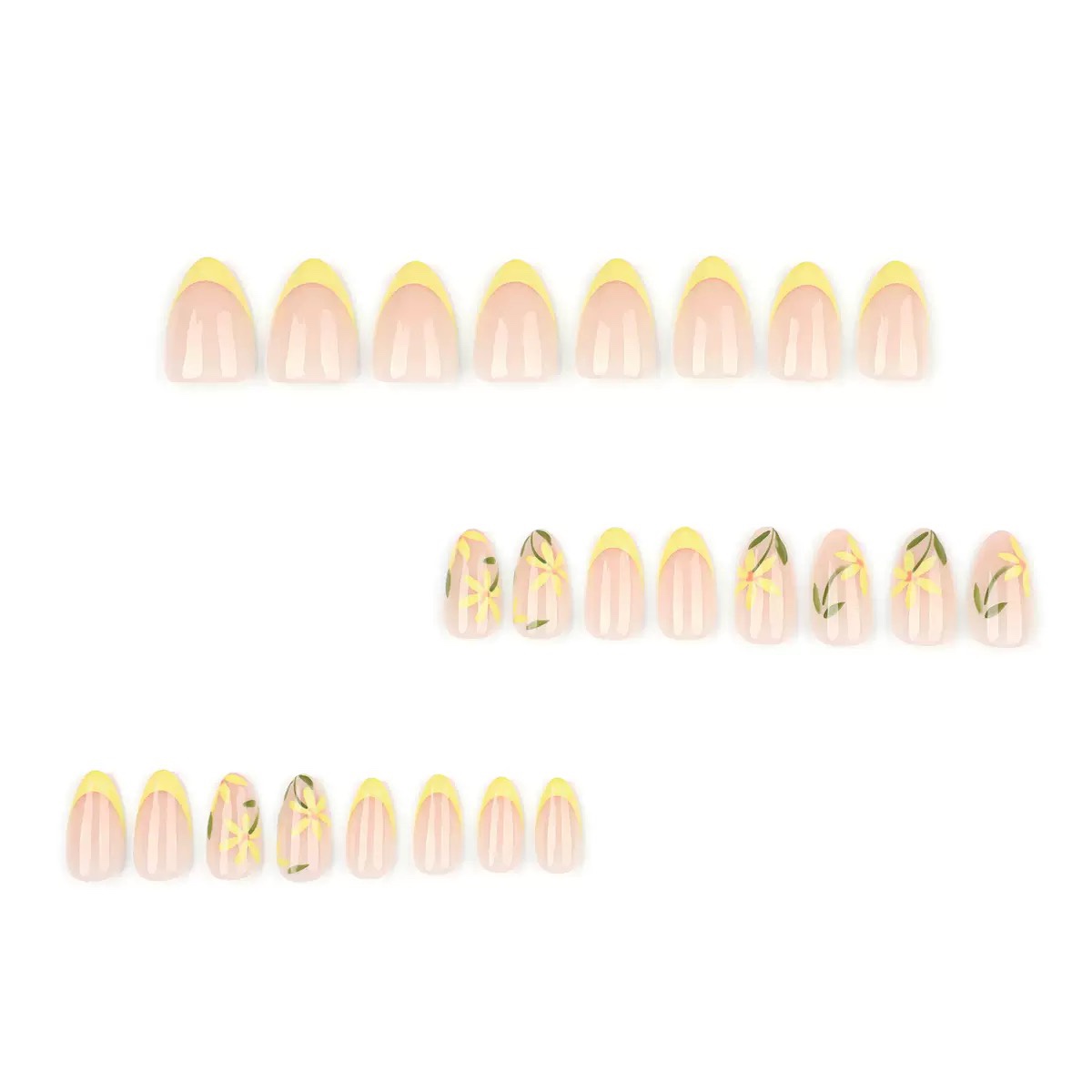 Yellow Flower Medium Nails