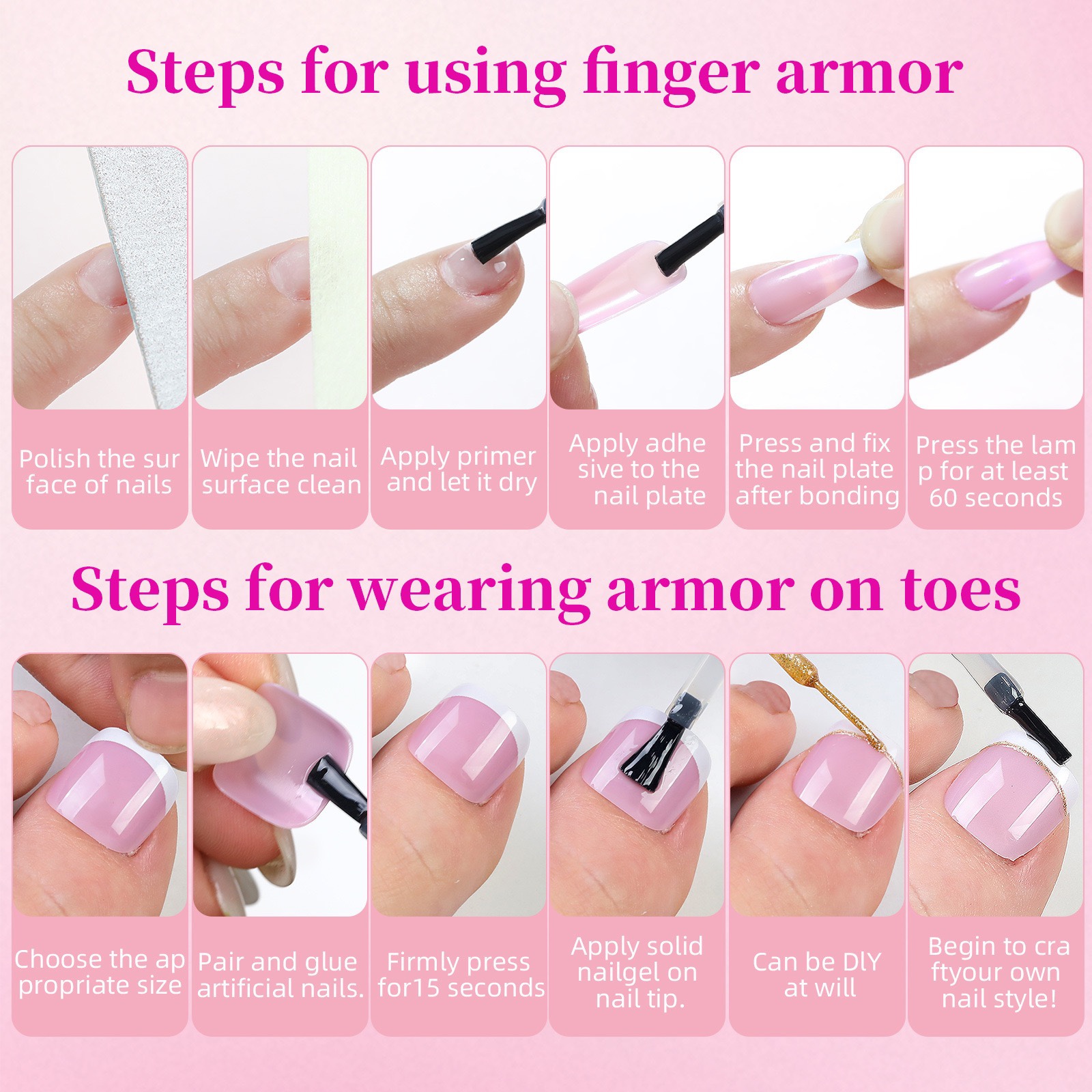 Rainbow Short Square Toe Nails Pro-Tips 150pcs