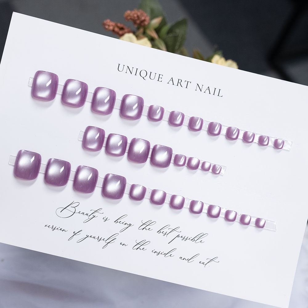 Purple Cat Eyes Toe Nails