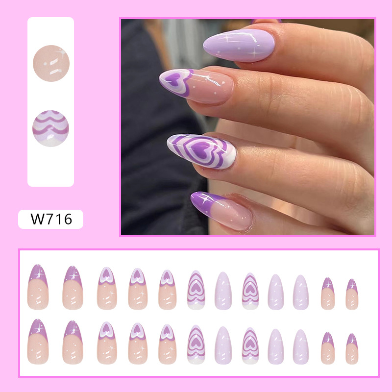 Purple Heart Valentine's Day Nails