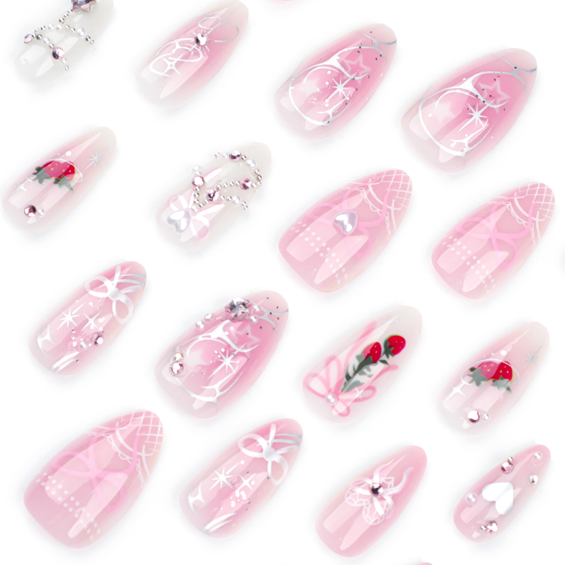 Strawberry Cake Medium Nails