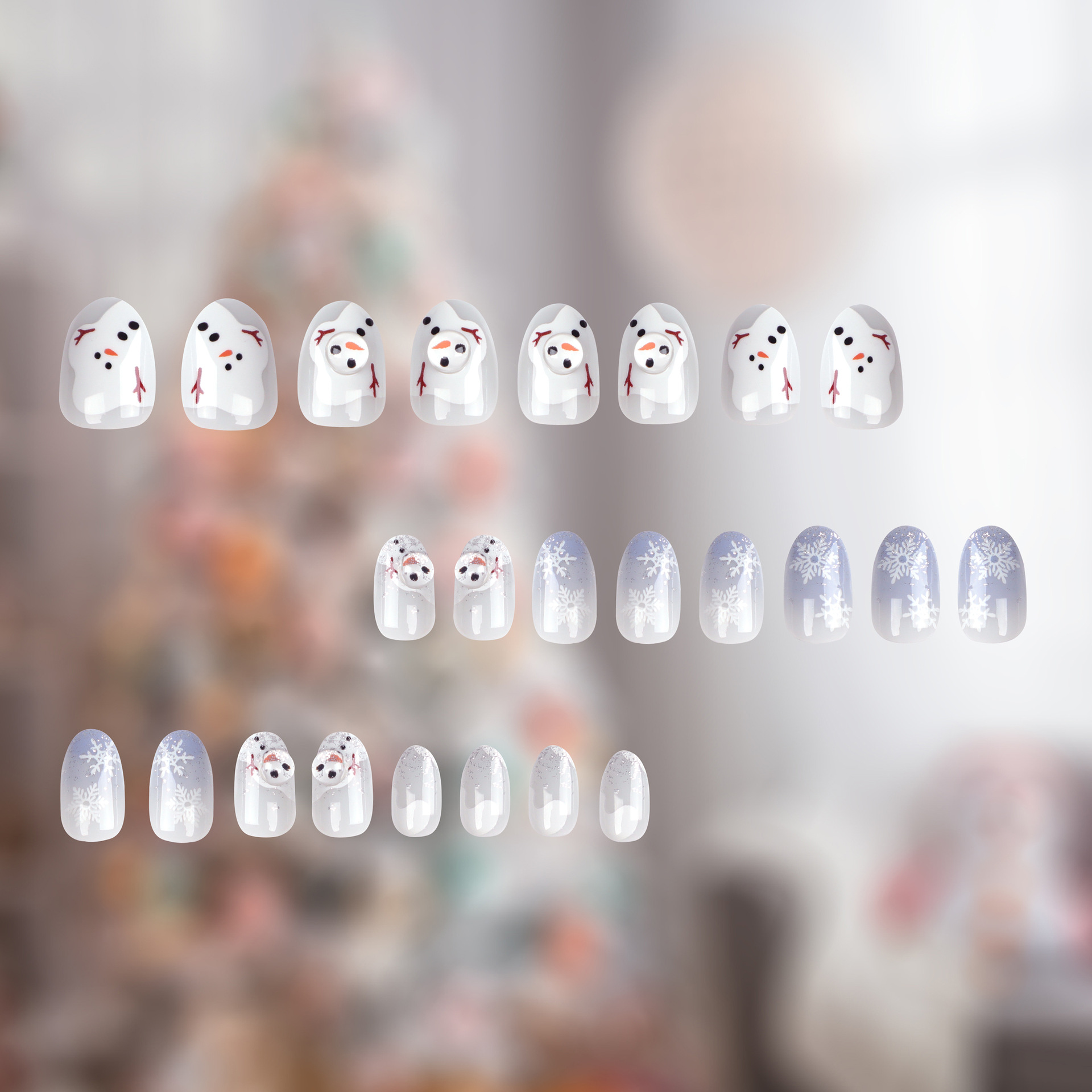 Snowman Christmas Nails