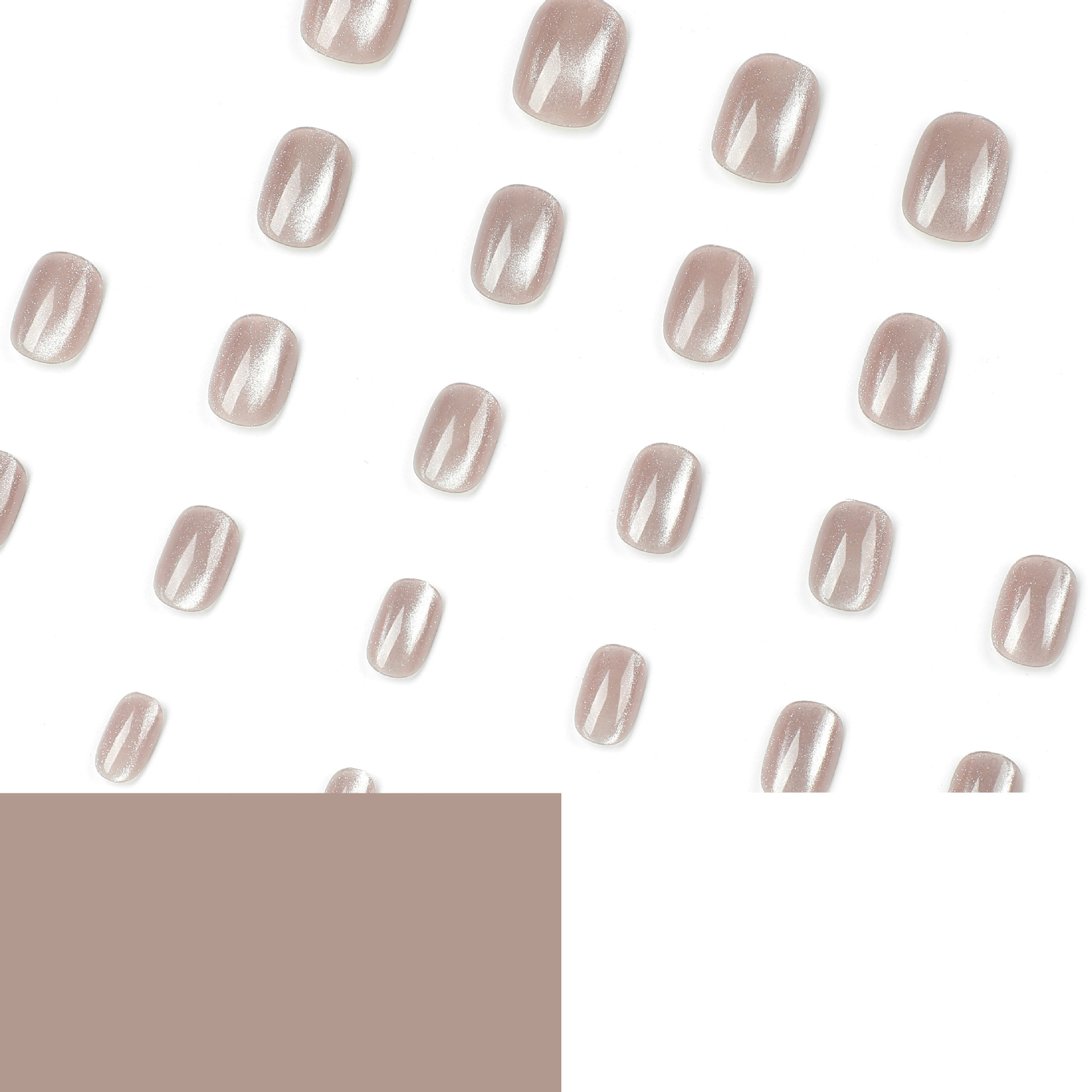 Champagne cat eye Short Nails