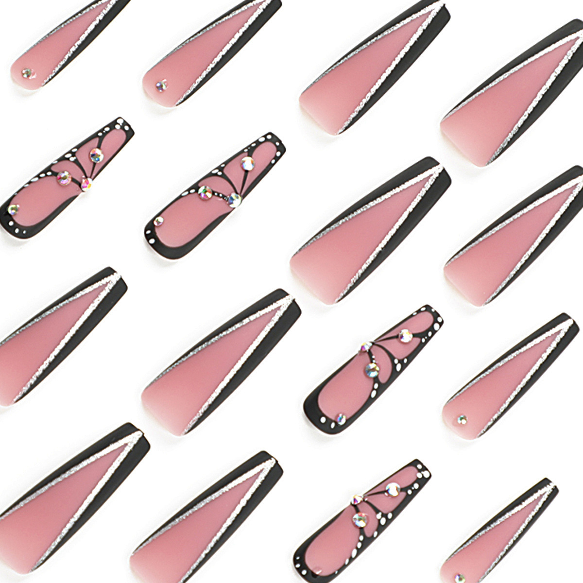 Matte Butterfly Long Nails