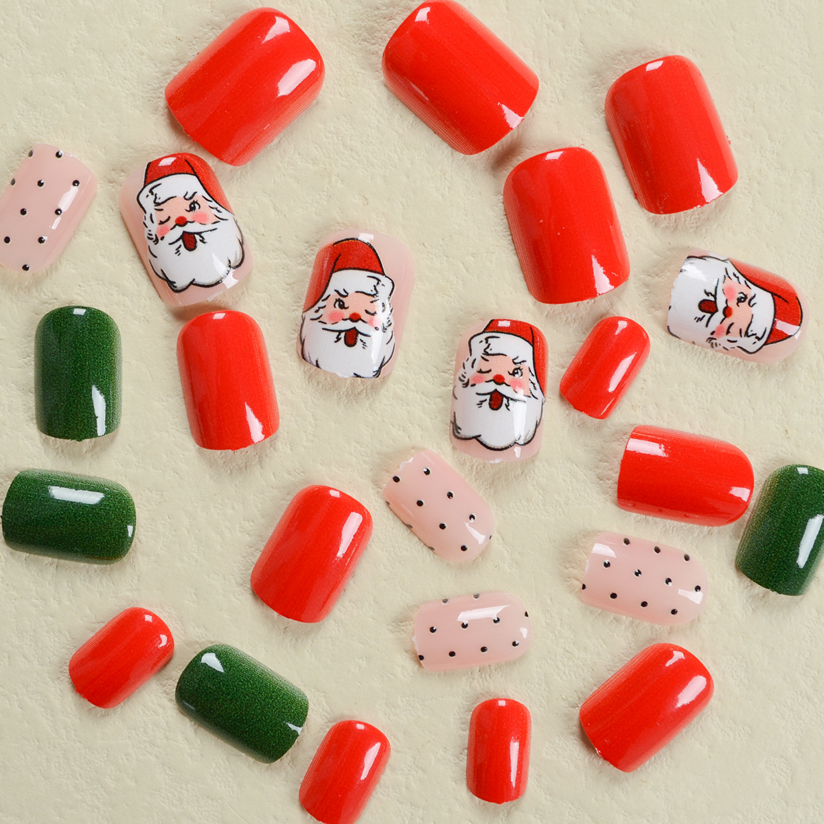 Santa Claus Christmas nails
