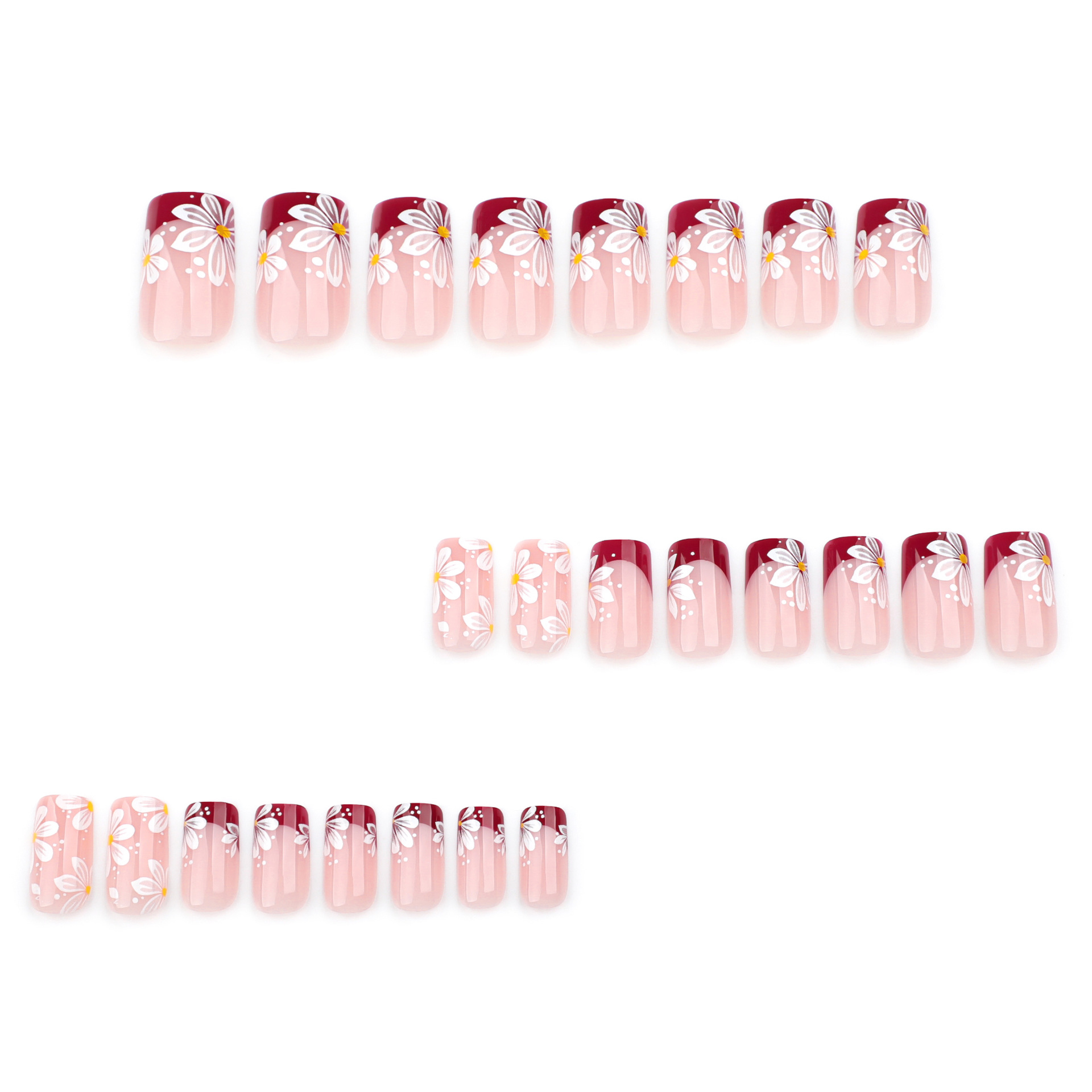 Daisy French Tips Short Nails