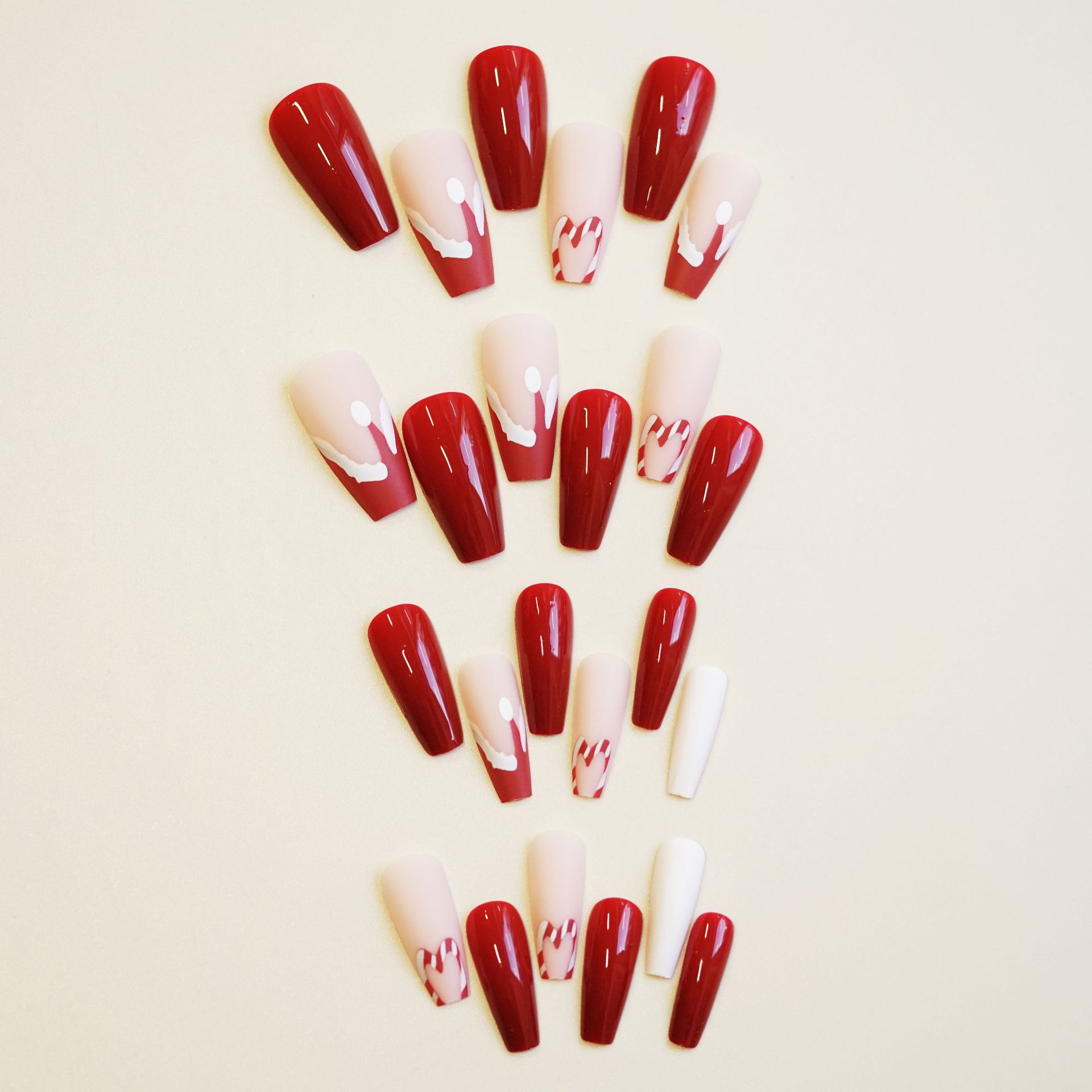 Matte Christmas hat nails