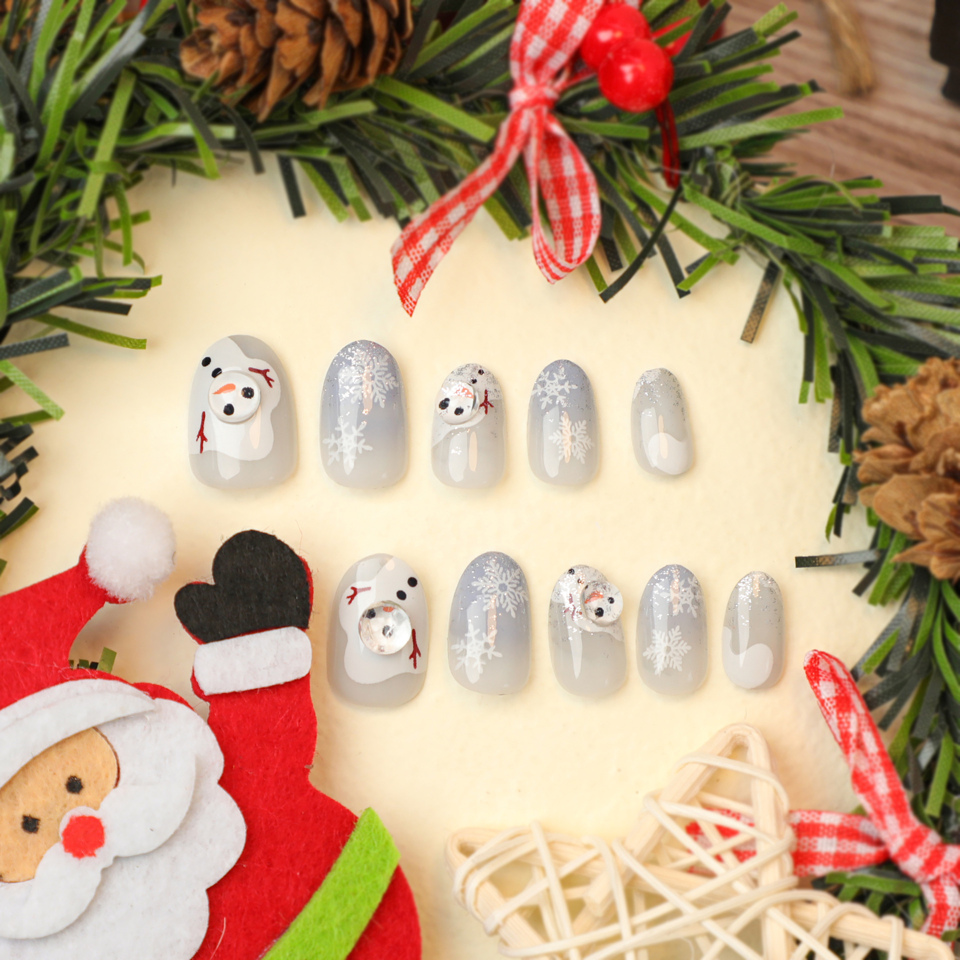 Snowman Christmas Nails