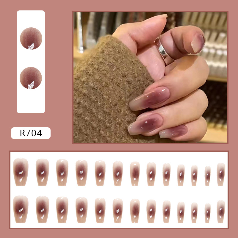 Brown blush Long Nails