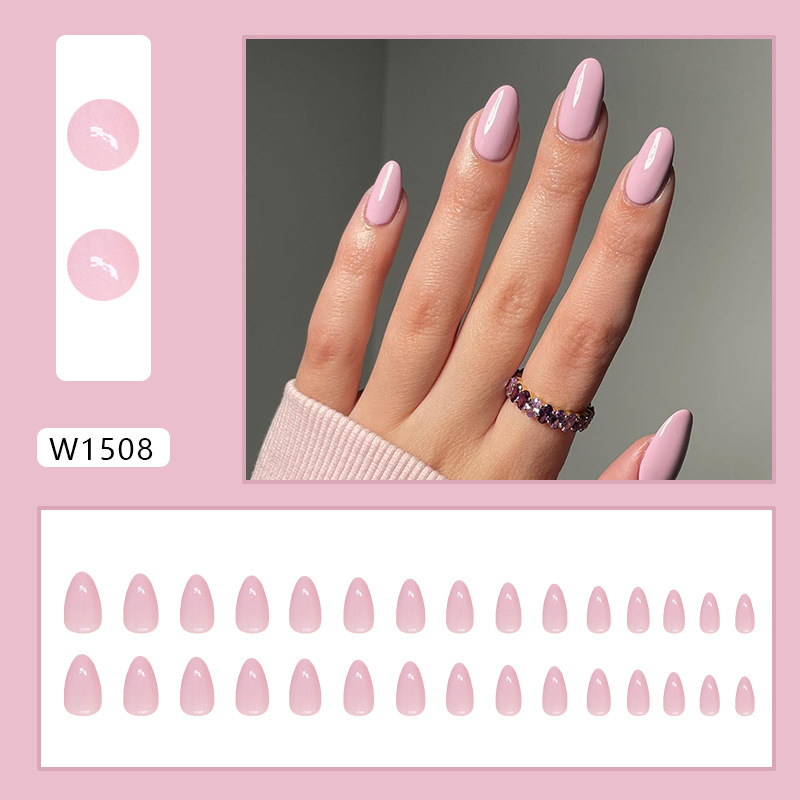 Solid Pink Medium Nails
