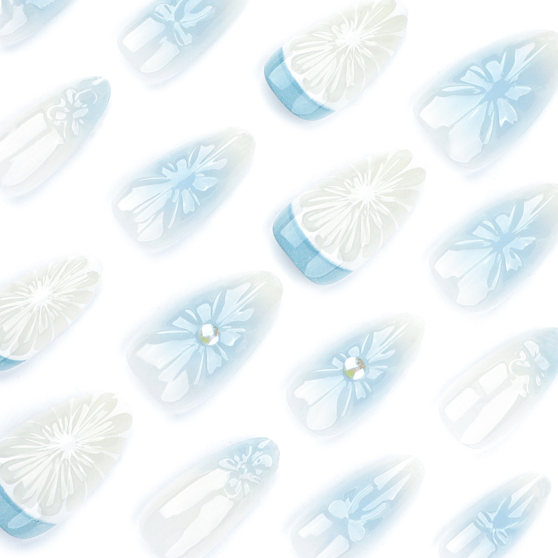 3D Blue Fruit Medium Nails