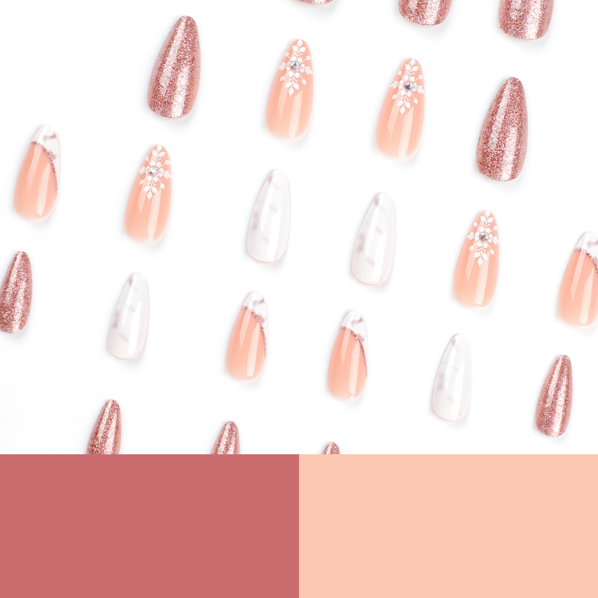 Christmas snowflake medium nails