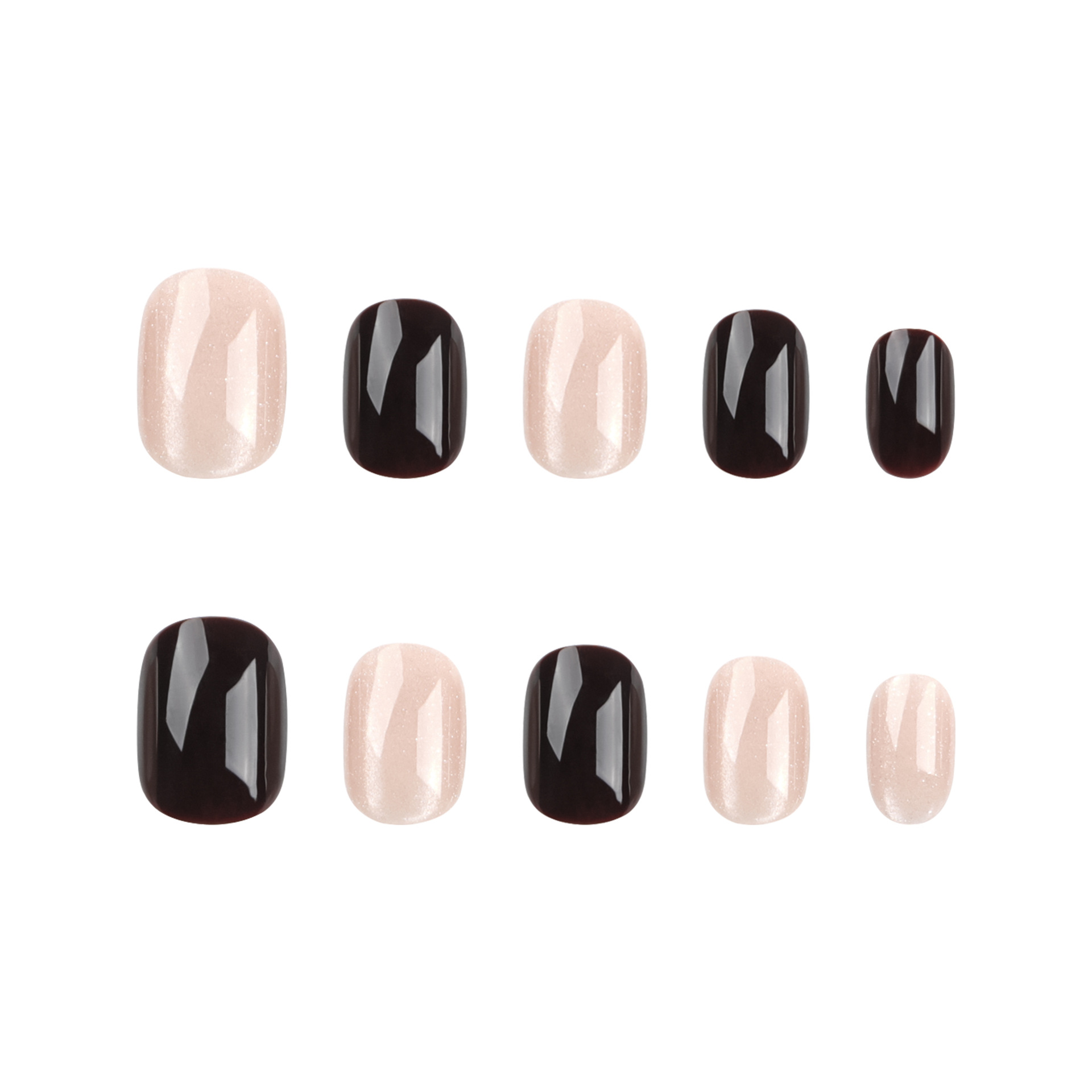 Brown Cat eyes Short Nails