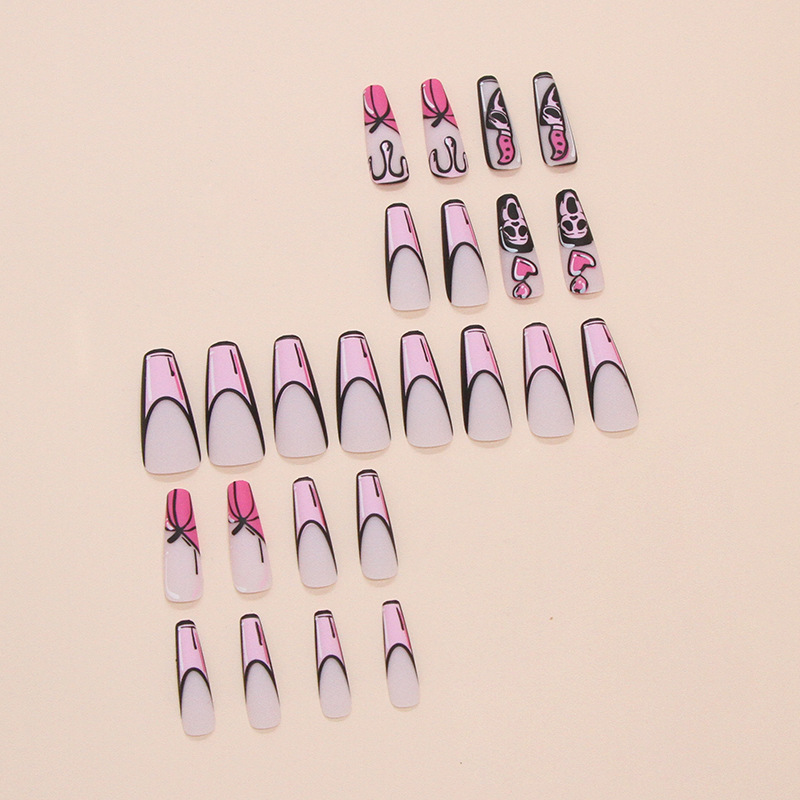 No-Face Halloween Long nails