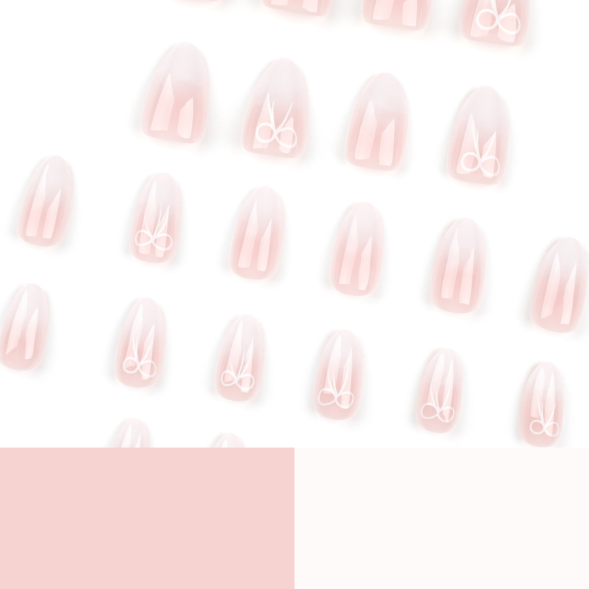 Ombre Bow Medium Nails