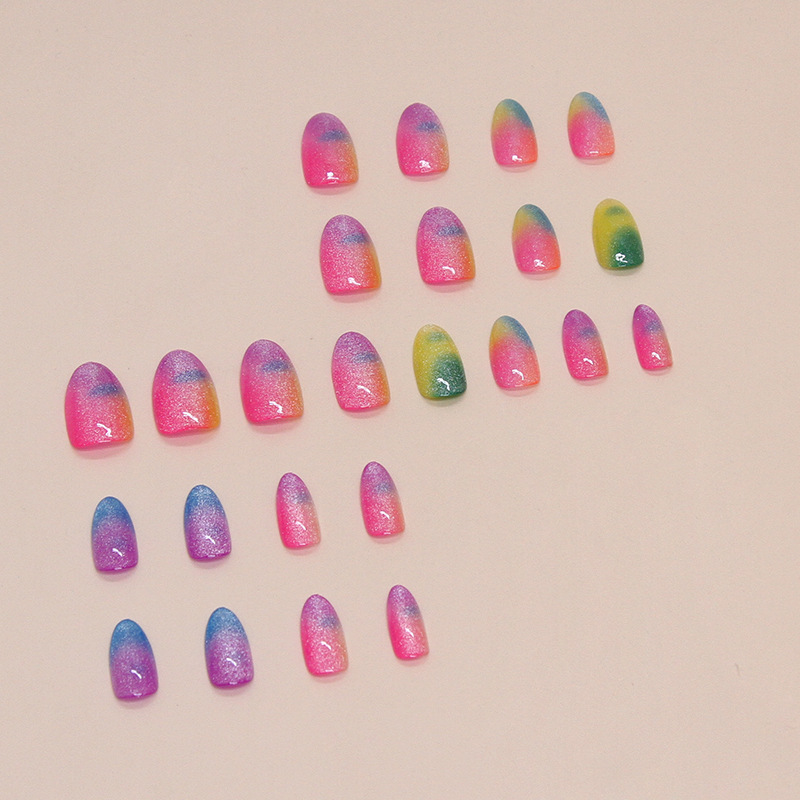 Rainbow Cat Eyes Medium Nails