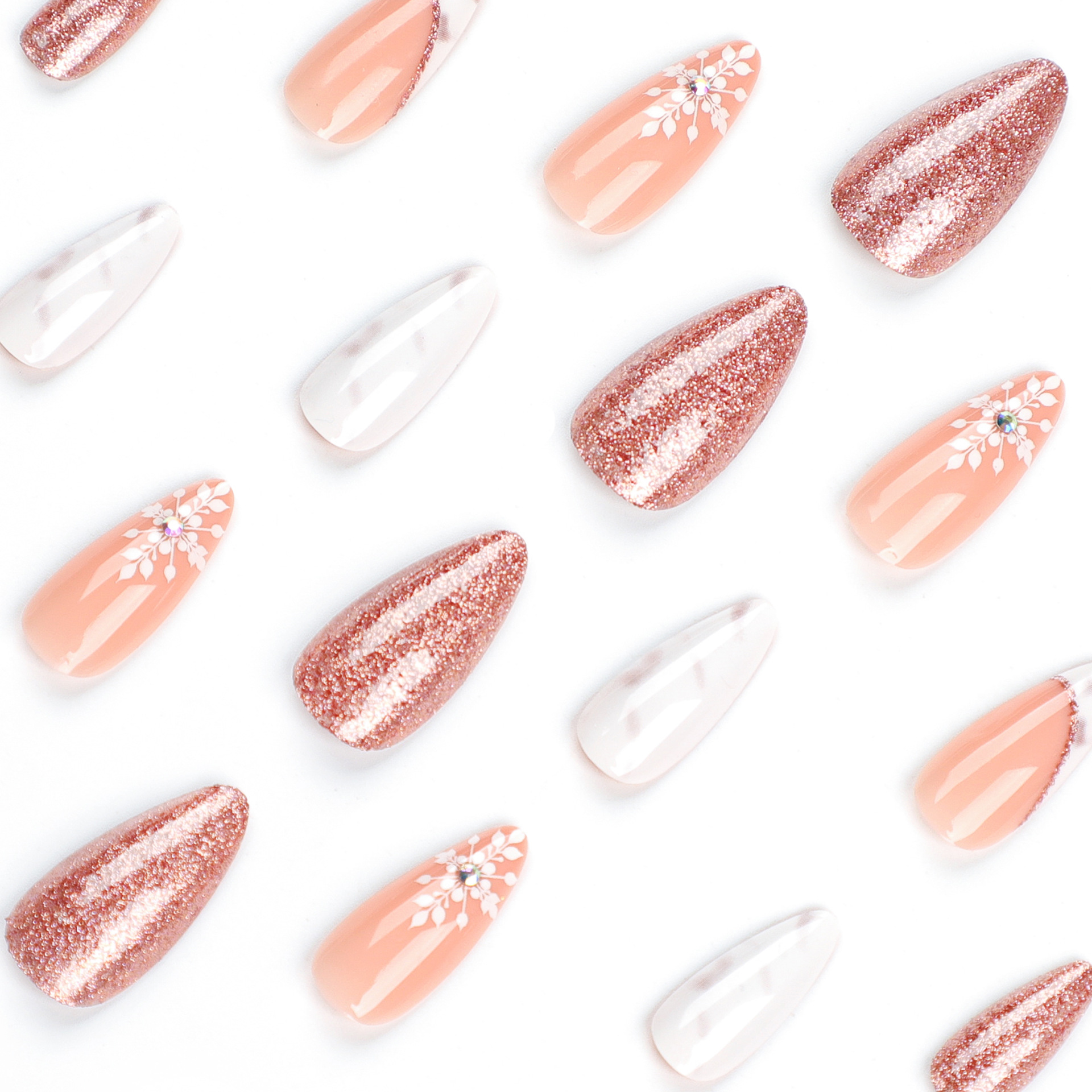 Christmas snowflake medium nails