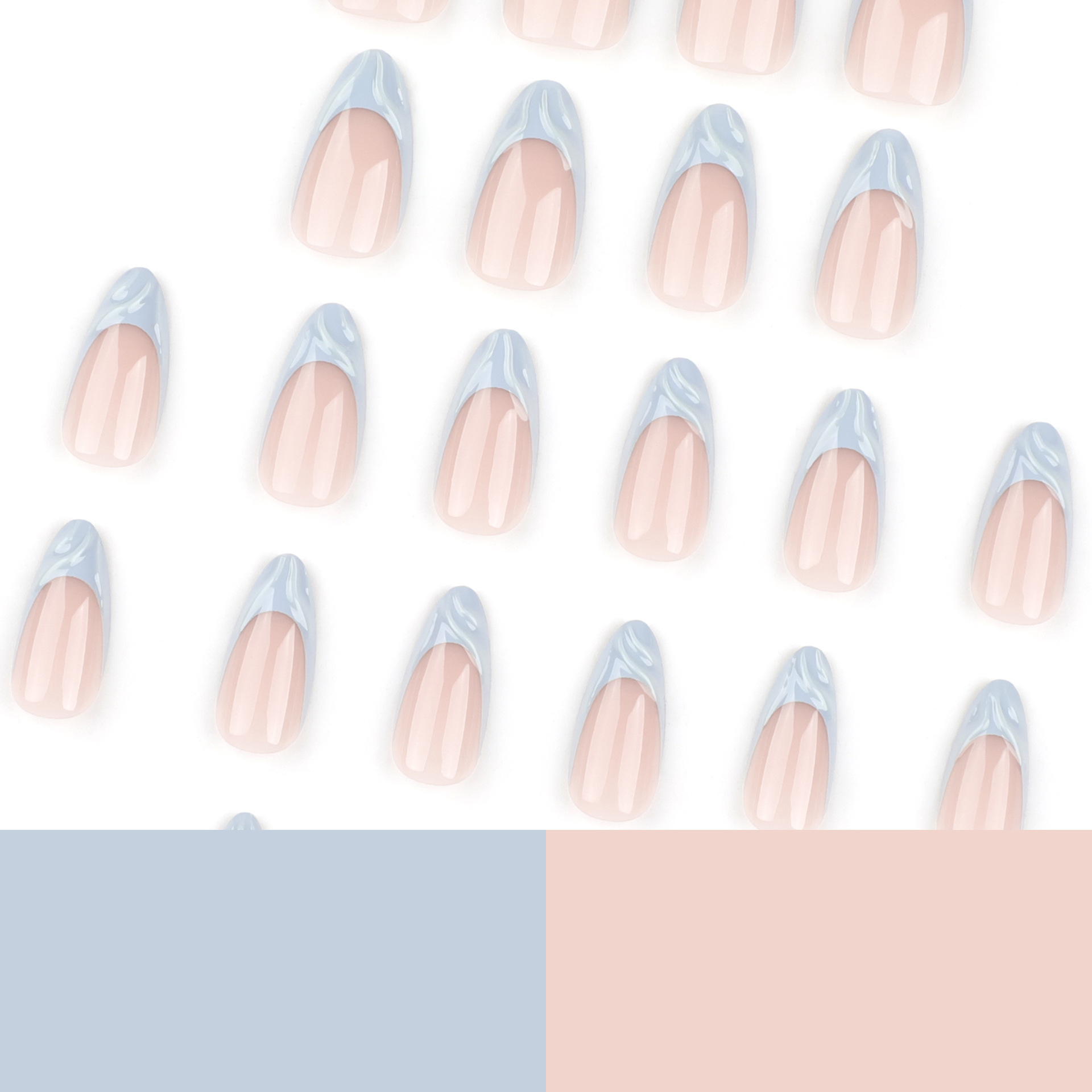3D French Tip Medium Nails