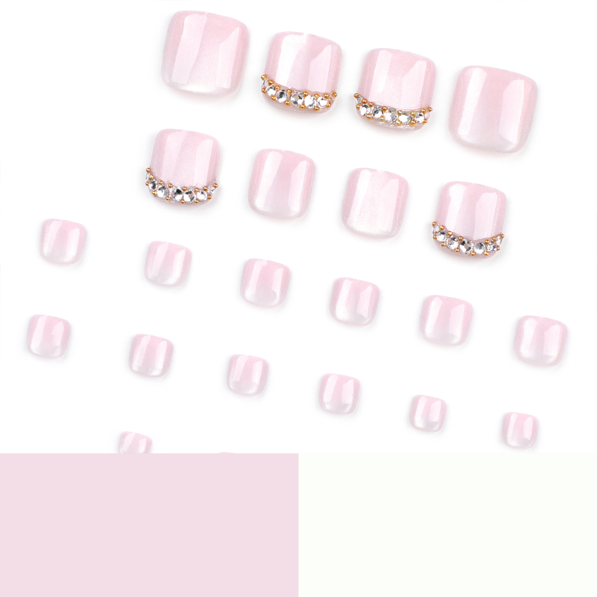 Pink Cat Eye Toe Nails