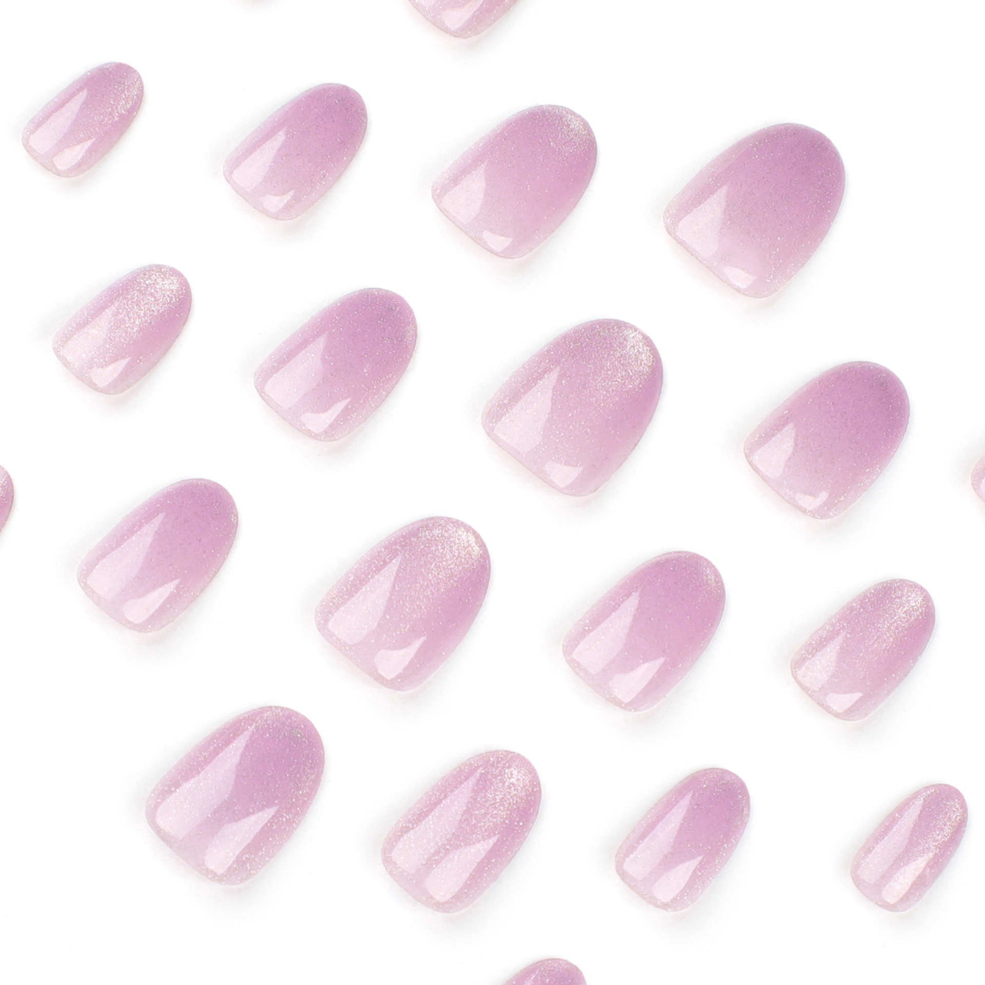 Violet Cat Eyes Short Nails