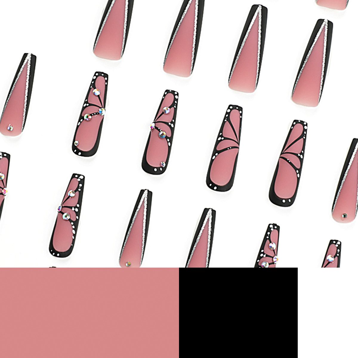 Matte Butterfly Long Nails