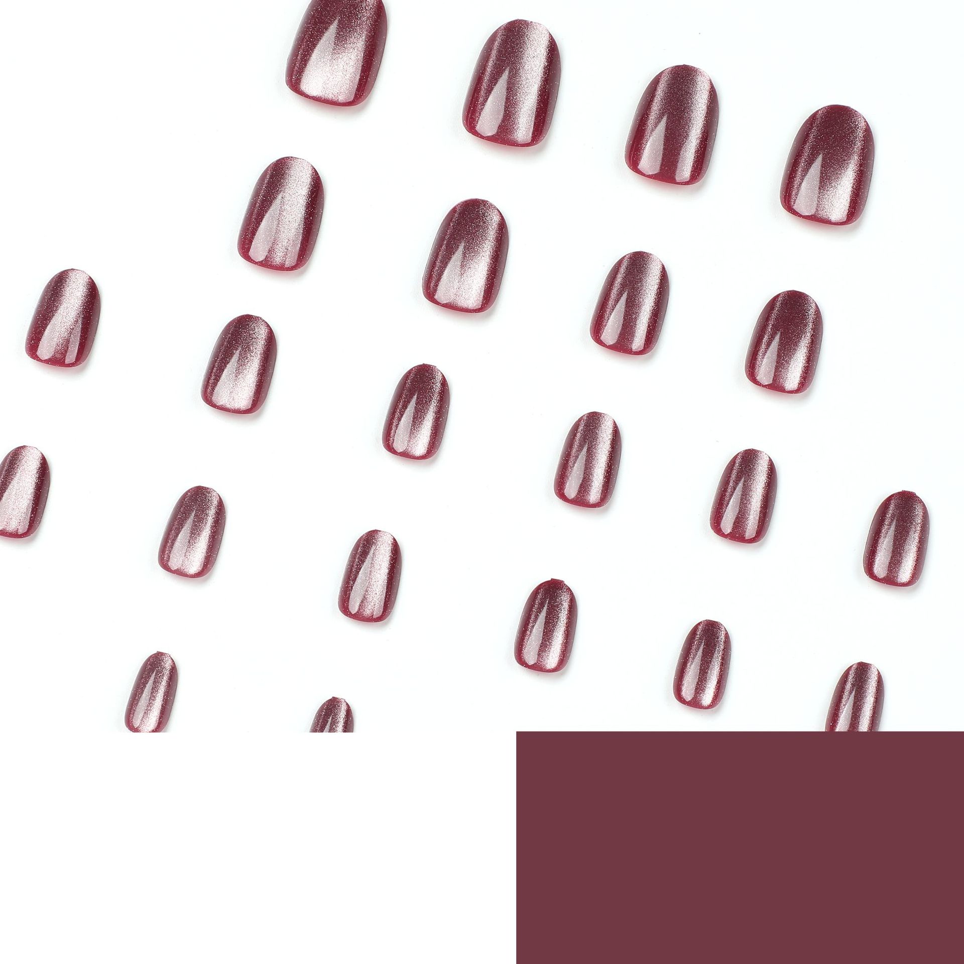 Wine cat eyes Medium Nails
