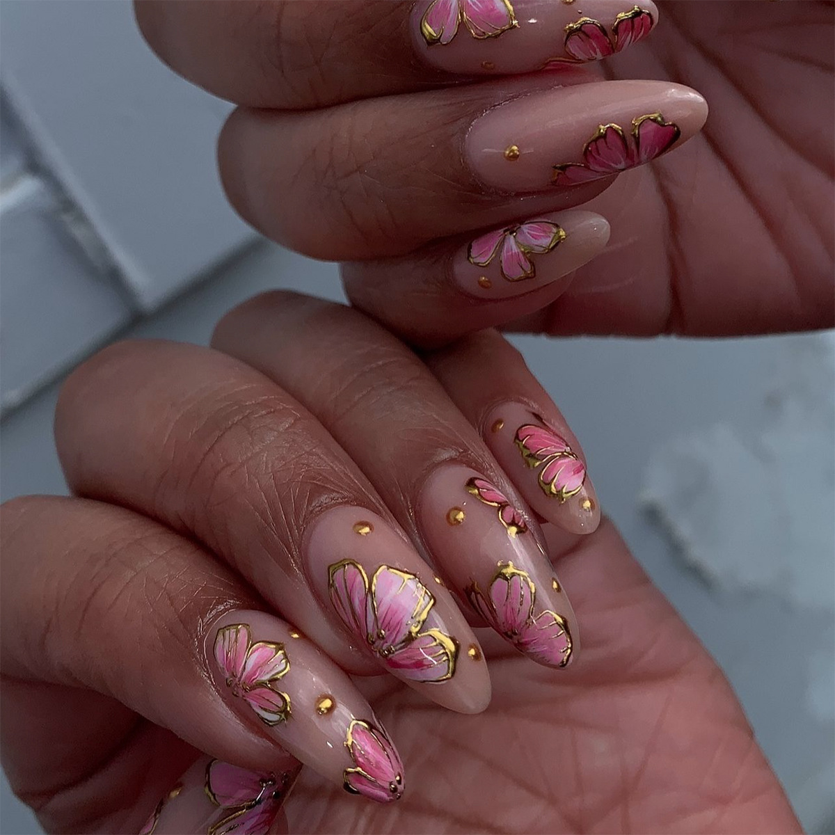 Vintage Sakura Medium Nails