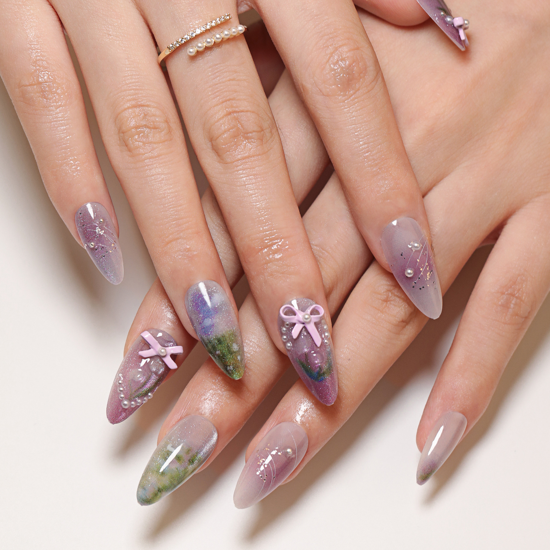 Flower Field Medium Nails
