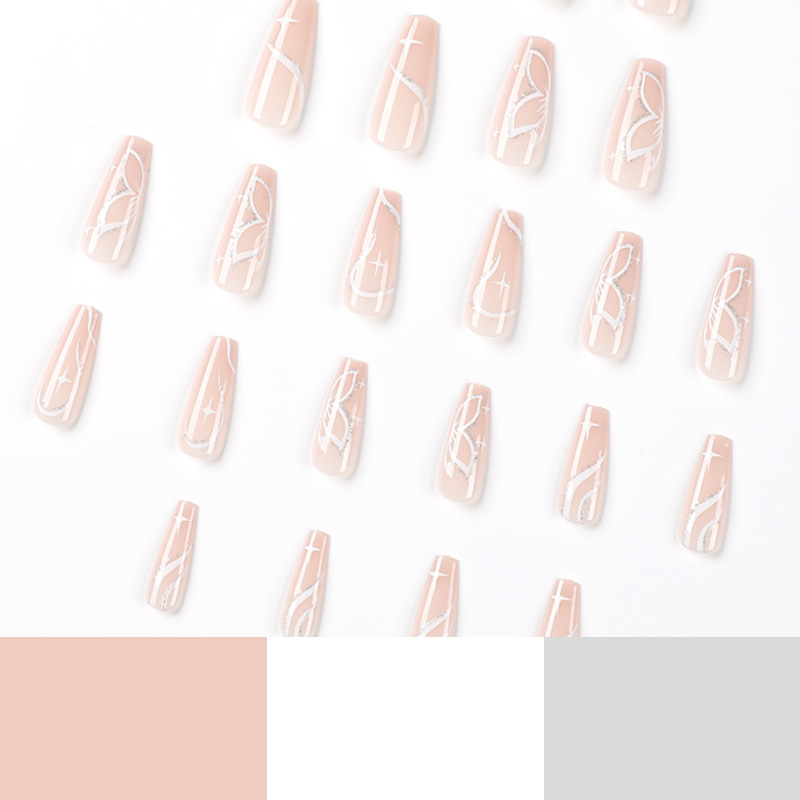 Line butterfly Long Nails