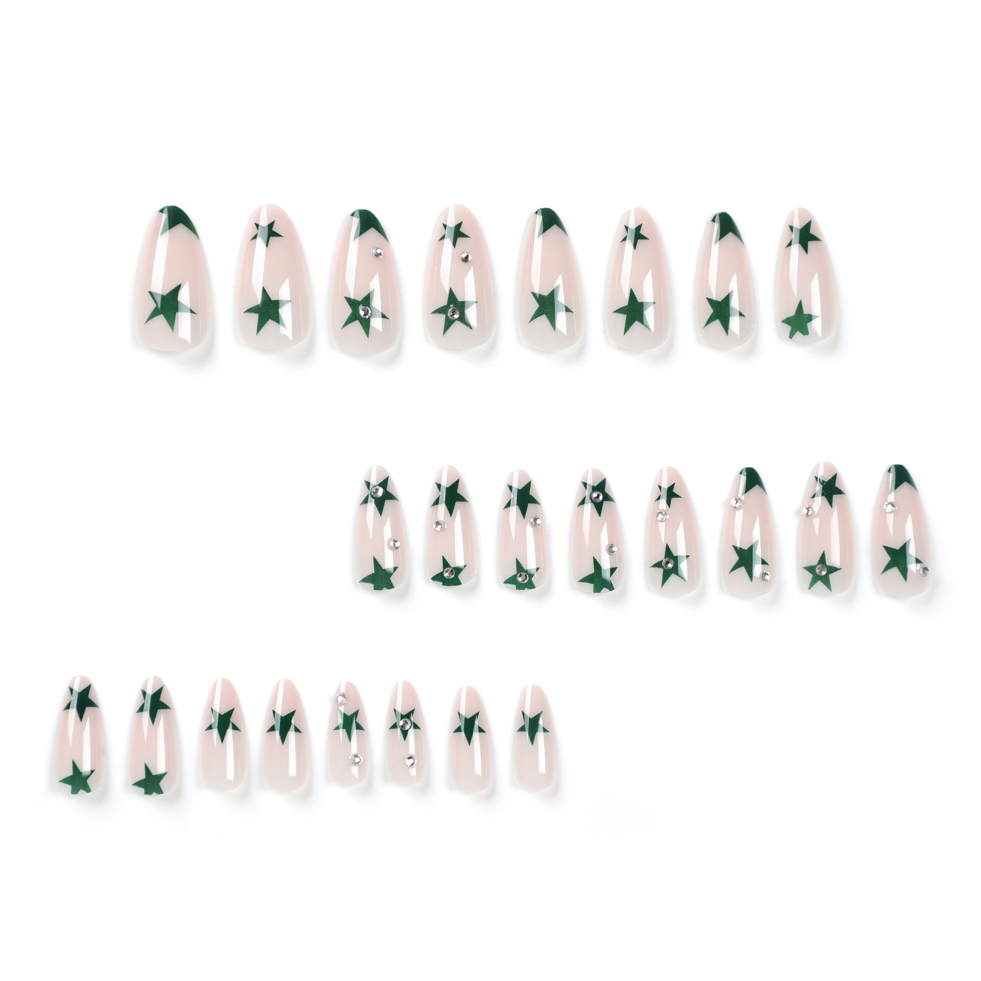 Green Star Medium Nails