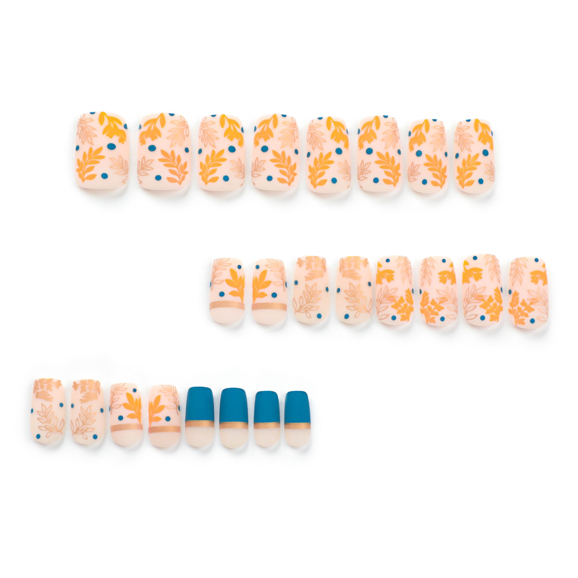 Gold Leaf Short Nails