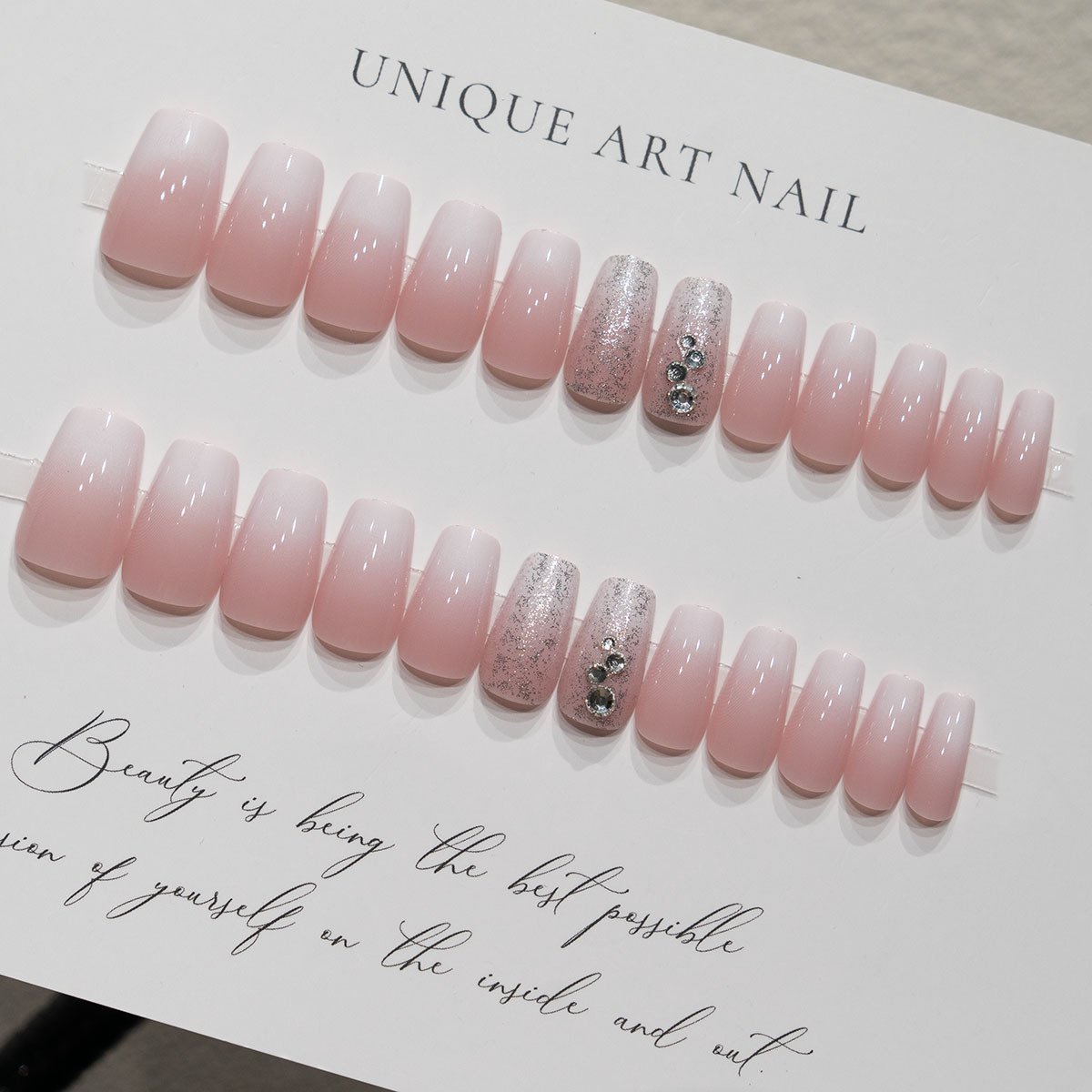 Glitter Diamond Medium Nails