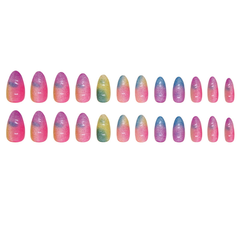 Rainbow Cat Eyes Medium Nails