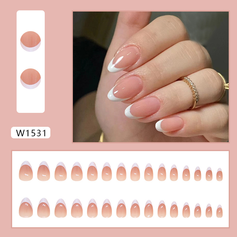 Classic French Tip Medium Nails