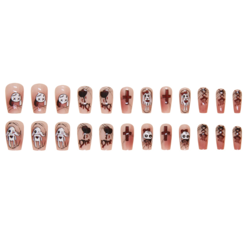 Freaky Rabbit Halloween Medium Nails