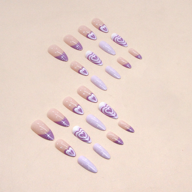 Purple Heart Valentine's Day Nails