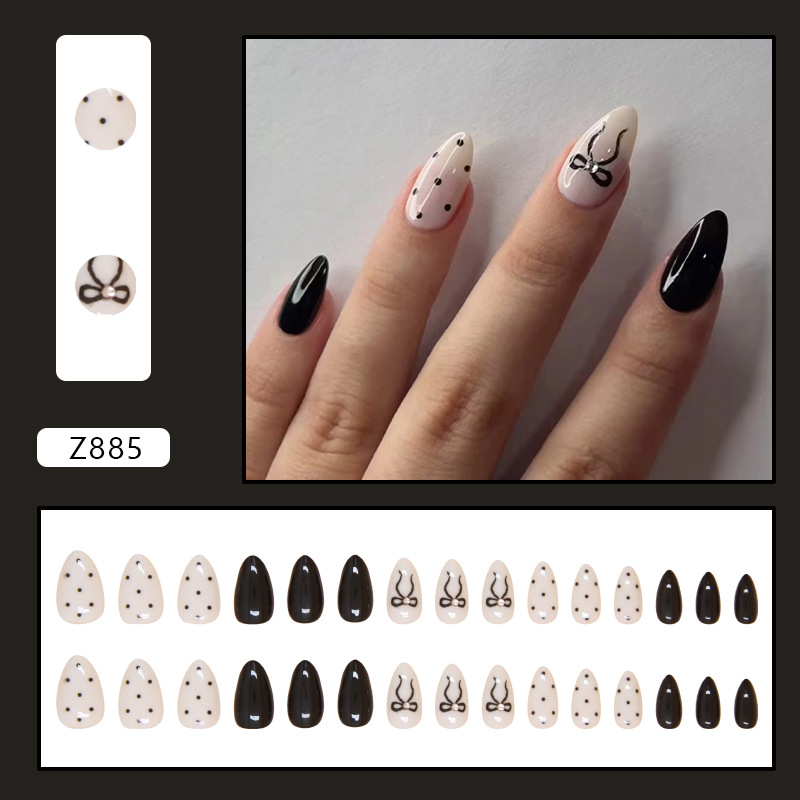 Elegant Wave Point Medium Nails
