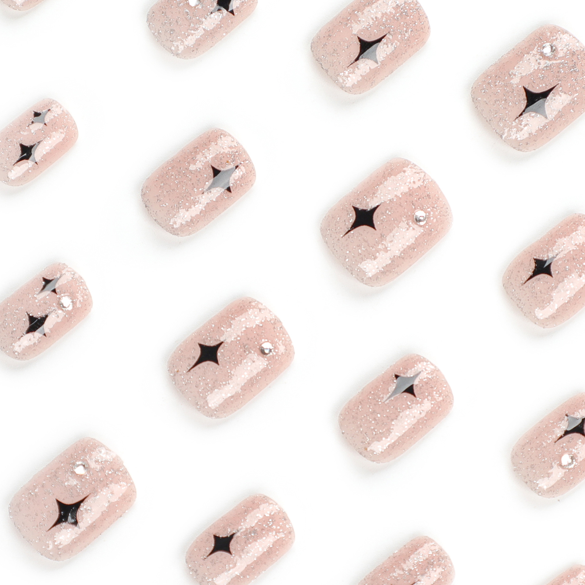 Glitter Tetraptera Short Nails