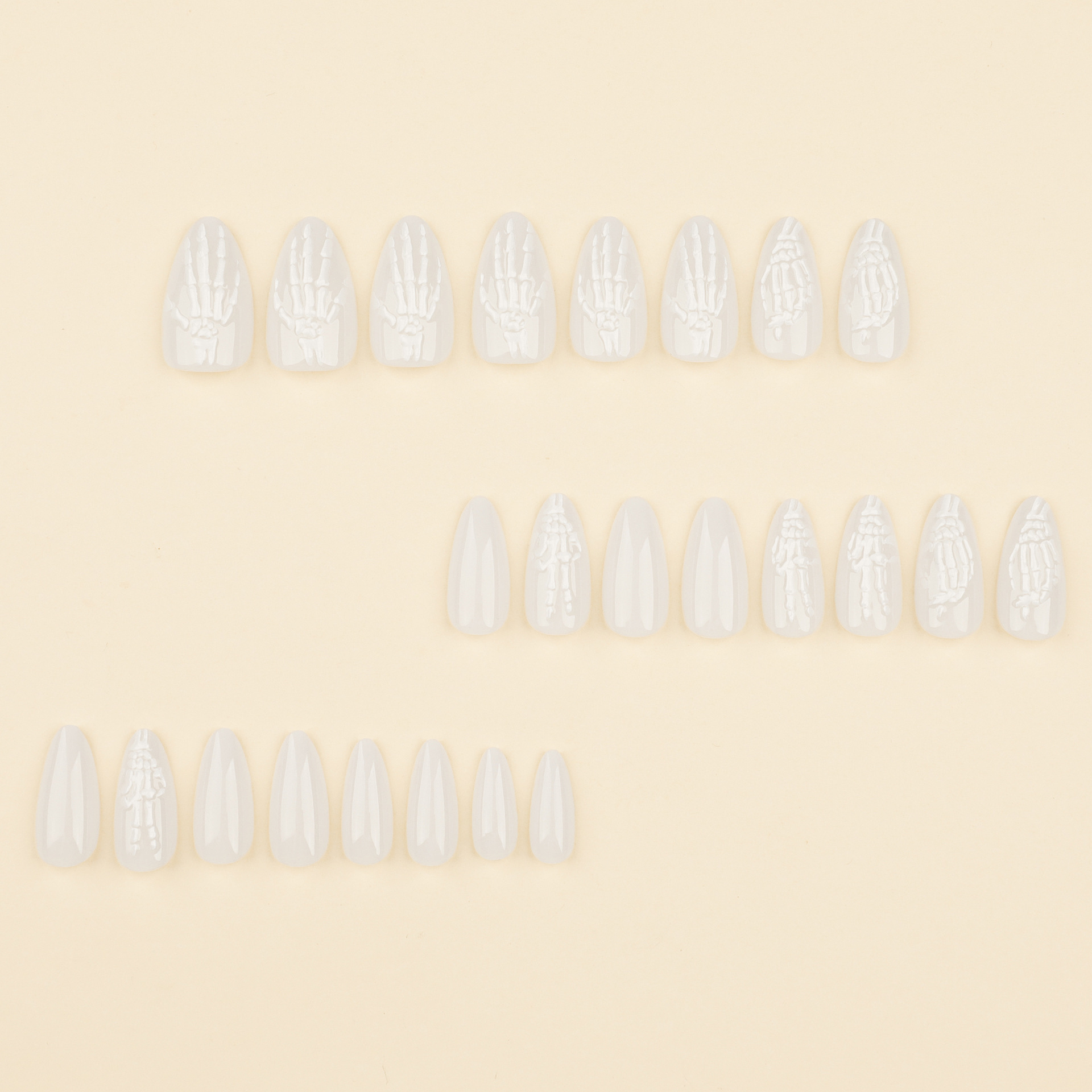 Bone Halloween Medium Nails