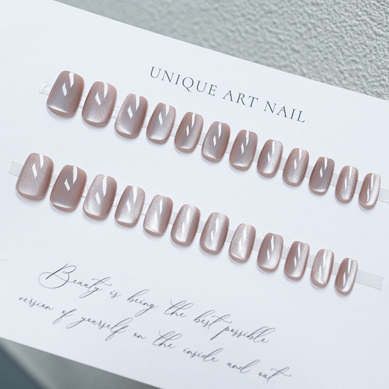 Chrome White Medium Nails