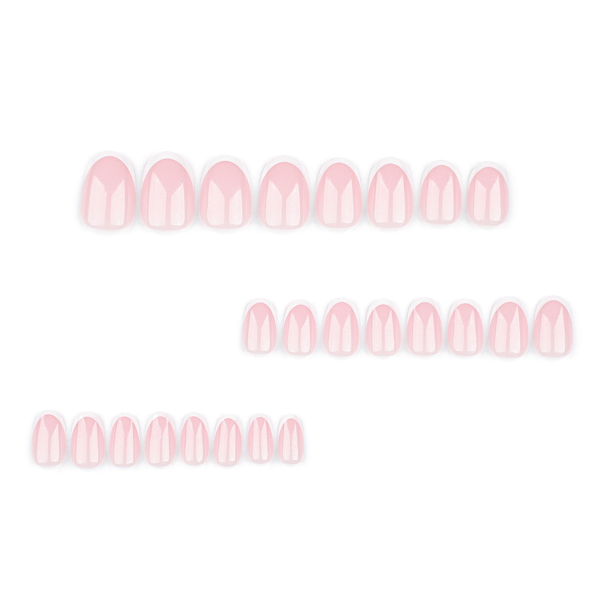 Glitter Classic French Short Nails