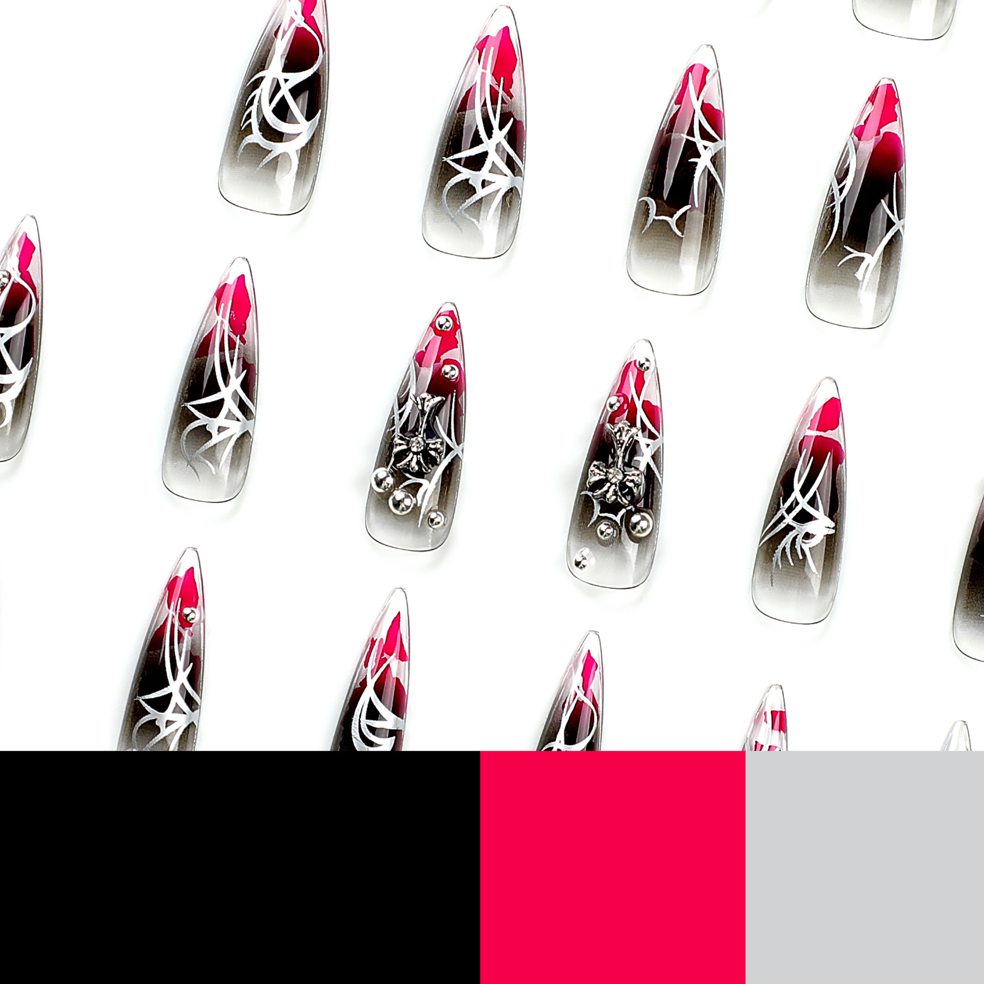 Dark blood Long Nails