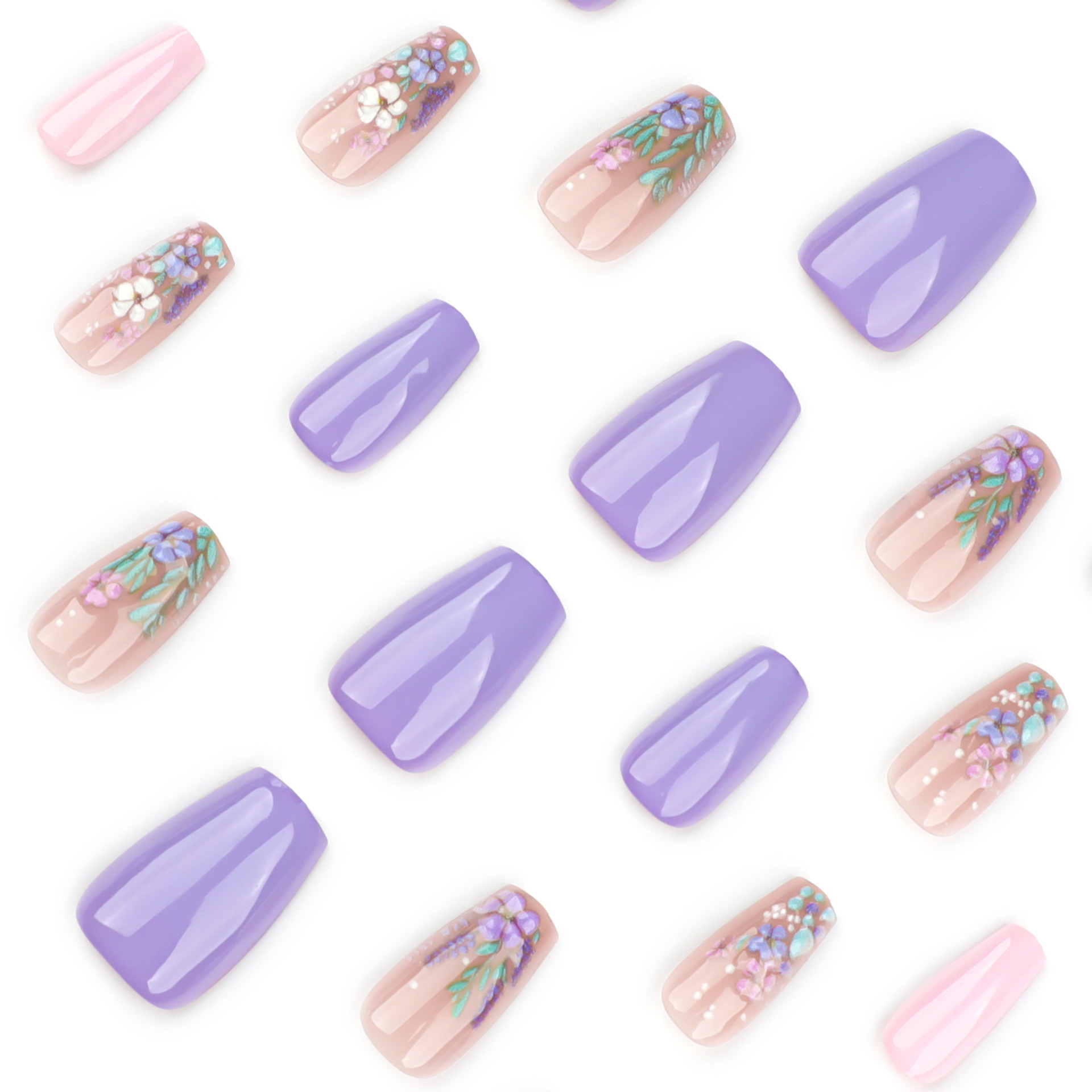 Lavender Garden Medium Nails