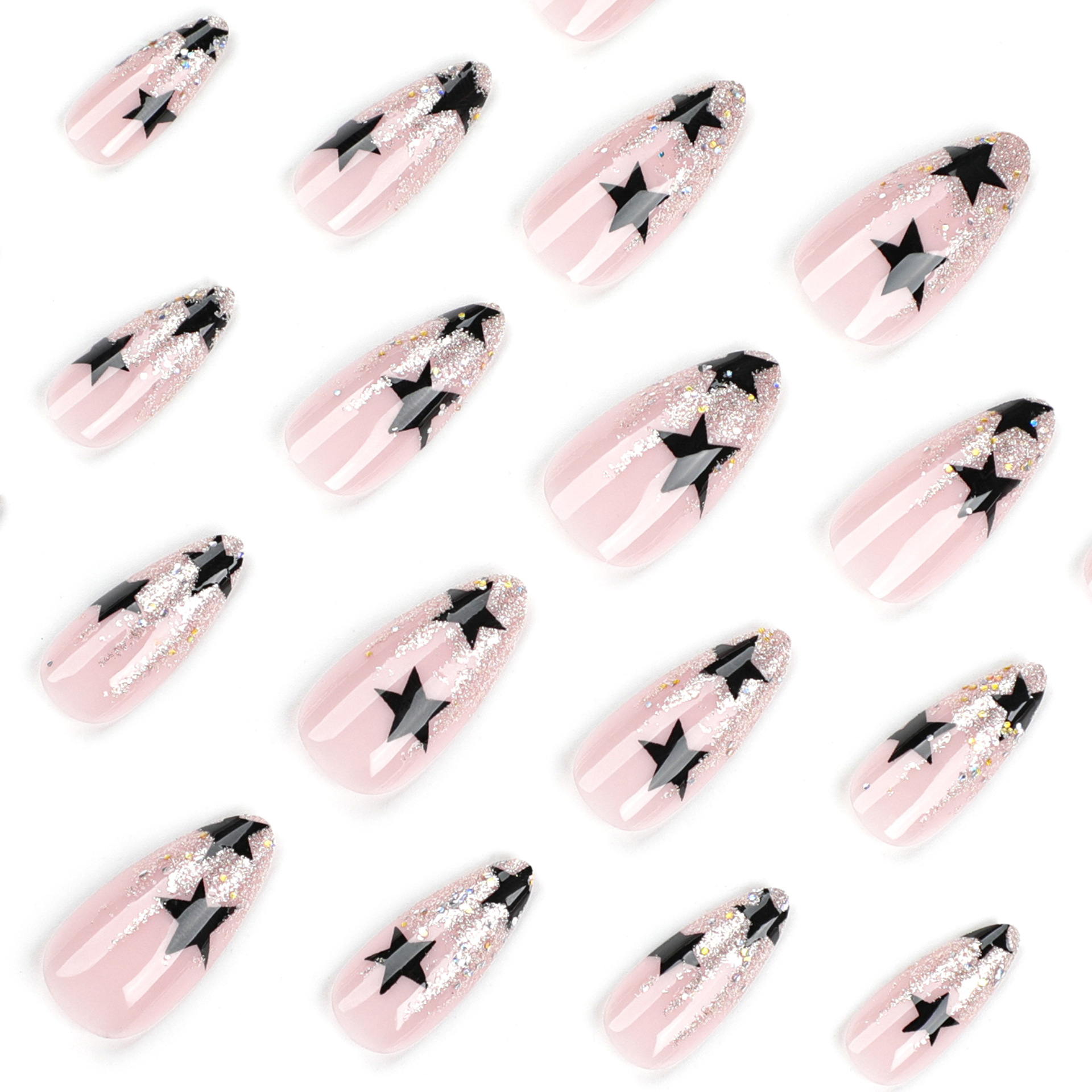 Glitter Star Medium Nails