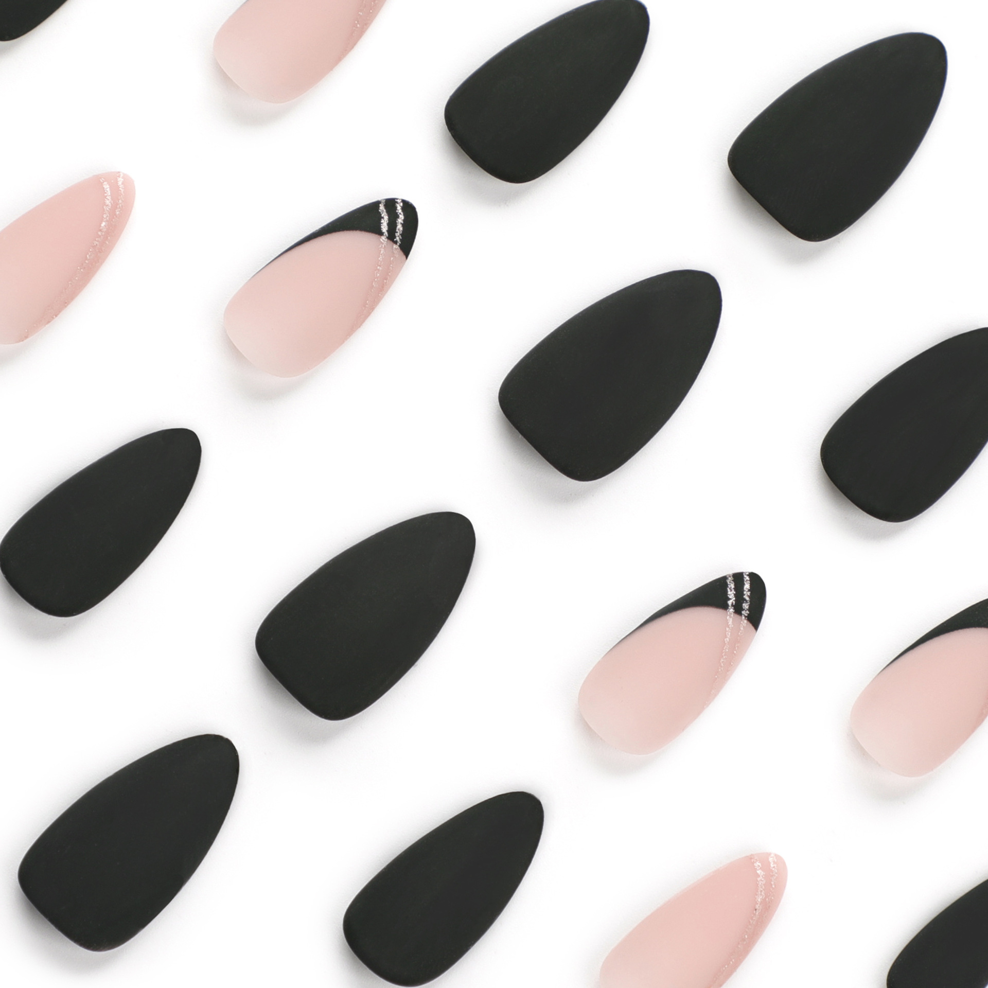 Matte Black Meidum nails