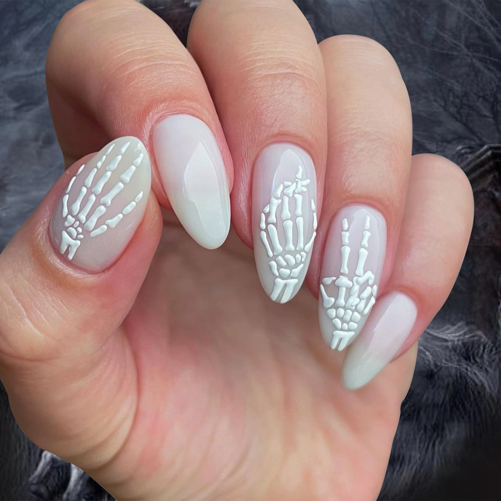 Bone Halloween Medium Nails