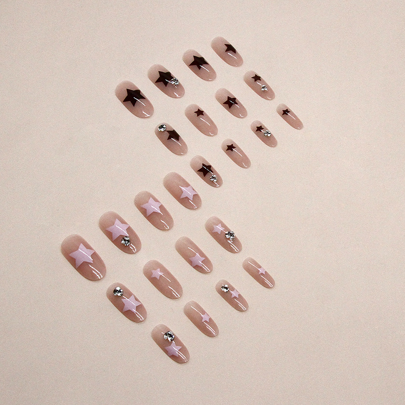 BlackPink star medium nails